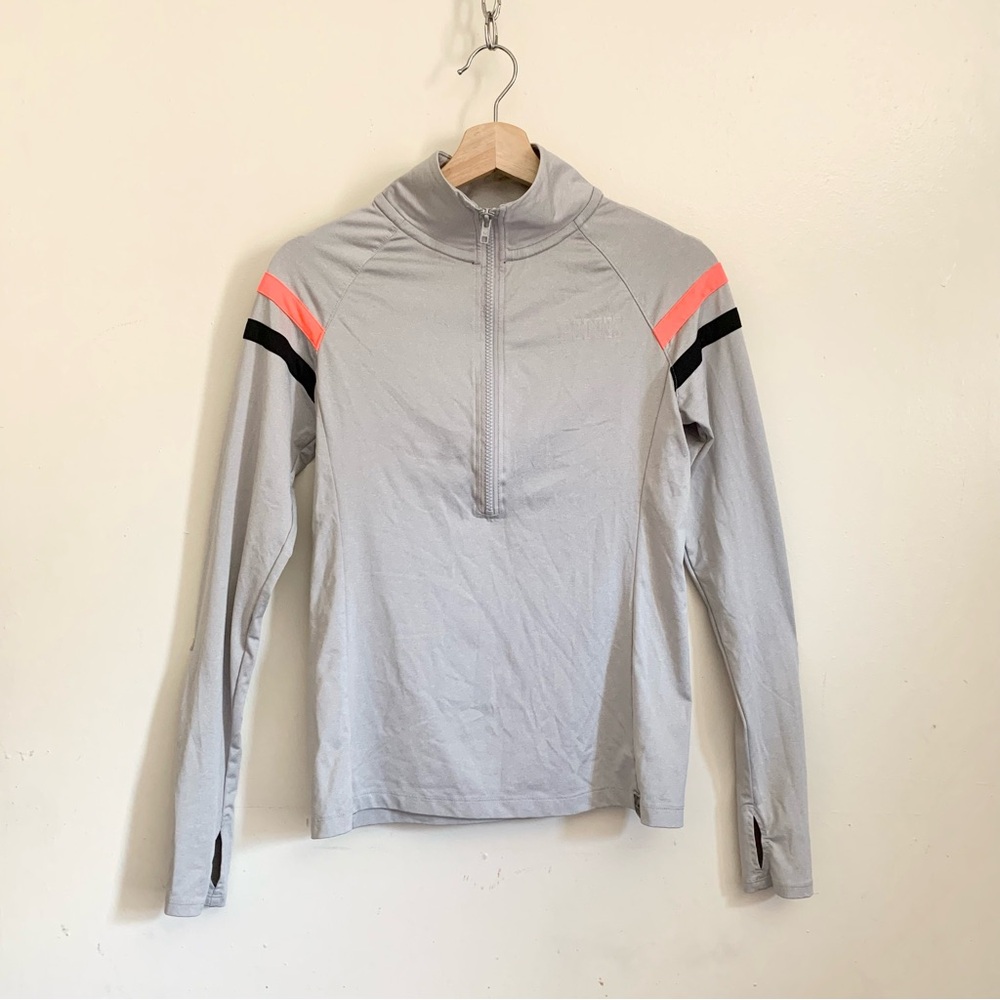 PINK Victoria's Secret Ultimate Gray Long Sleeves Half Zip Athletic Top XS